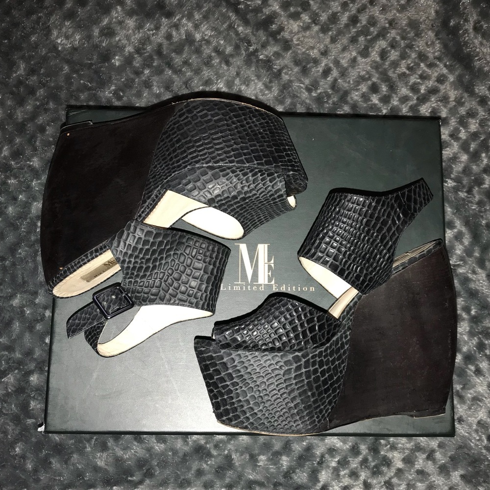 MIA Limited Edition Valerie Black Croco Wedge